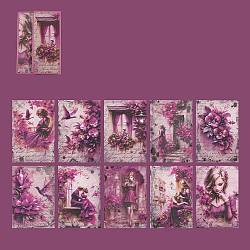 Scrapbook Paper Pad Sets, for DIY Album Scrapbook, Greeting Card, Background Paper, Flower, Medium Violet Red, 120x80x0.1mm(DIY-Q050-01D)