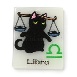 Acrylic Pendants,
Constellation Cat, Libra, 34x27x2.5mm, Hole: 2mm(MACR-U005-09J)