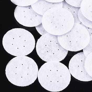Non-Woven Fabric Cloth Perfume Pad, Flat Round, White, 24.5~25x0.6mm, about 1000pcs/bag