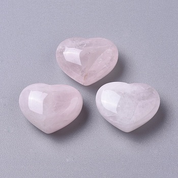 Natural Rose Quartz Heart Love Stone, Pocket Palm Stone for Reiki Balancing, 23x29x14~15mm