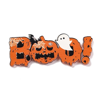 Halloween Theme Opaque Acrylic Pendants, Letter, 44.5x2.5mm, Hole: 1.6mm