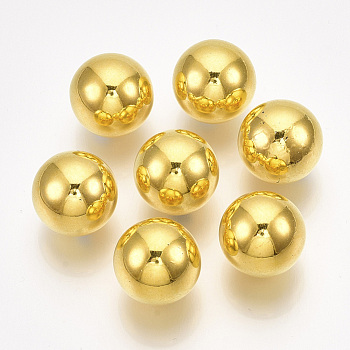 ABS Plastic Beads, No Hole/Undrilled, Round, Golden, 6mm; about 500pcs/50g