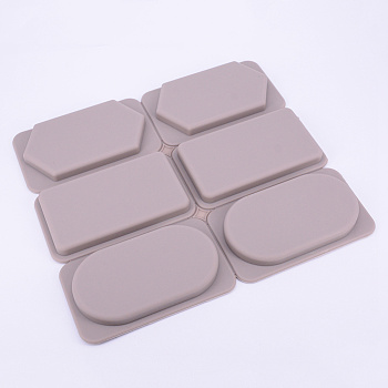 DIY Silicone Pendant Molds, Resin Casting Molds, for UV Resin, Epoxy Resin Pendant Jewelry Making, Rectangle, Oval & Rhombus, Tan, 210x190x12mm, Inner Size: 92x51mm, Hole: 4mm