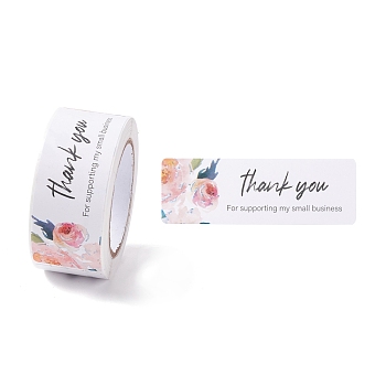 Rectangle with Word Thank You Paper Stickers, Self Adhesive Roll Sticker Labels, for Envelopes, Bubble Mailers and Bags, White, 7.5x2.5x0.01cm, 120pcs/roll