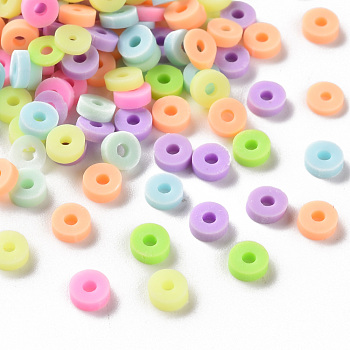 Handmade Polymer Clay Beads, Heishi Beads, for DIY Jewelry Crafts Supplies, Disc/Flat Round, Mixed Color, 4.5x1.5mm, Hole: 1.5mm, about 2050pcs/50g