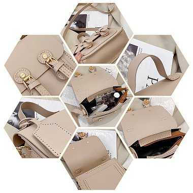 Kit para hacer bolsos cruzados de cuero sintético para coser DIY para mujer(DIY-WH0386-86C)-3