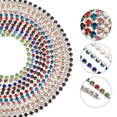 12 Farben Messing Strass Ketten(CHC-FW0001-01)-3