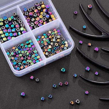 4 Strands 2 Sizes Electroplate Non-magnetic Synthetic Hematite Beads Strands(G-LS0001-70)-5
