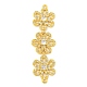 Brass Pave Clear Cubic Zirconia Three Flower Links Connector Charms(KK-P277-61G)-1