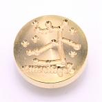 Brass Wax Sealing Stamp Head, for Post Decoration DIY Card Making, Constellation, Light Gold, Sagittarius, 25.5x14.5mm, Hole: 7mm(AJEW-TAC0026-01LG-09)