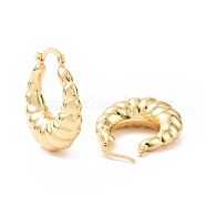 Rack Plating Brass Croissant Hoop Jewelry for Women, Cadmium Free & Lead Free, Real 18K Gold Plated, 35x30x10.5mm, Pin: 0.7x1.2mm(EJEW-G288-33B-G)