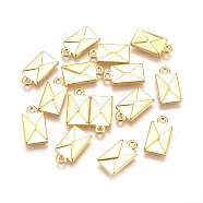 Alloy Charms, Envelope, Golden, Lead Free & Cadmium Free & Nickel Free, about 16.5mm long, 9mm wide, 2mm thick, hole: 1.5mm(EA10711Y-NFG)