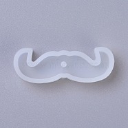 Pendant Silicone Molds, Resin Casting Molds, For UV Resin, Epoxy Resin Jewelry Making, Mustache, White, 17x47.5x8mm, Hole: 2.5mm(DIY-G010-14)