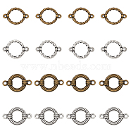 CHGCRAFT Tibetan Style Alloy Links Connectors, Lead Free and Cadmium Free, Ring, Antique Bronze & Antique Silver, 88pcs/box(PALLOY-CA0001-61-RS)