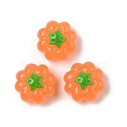 Resin Cabochons, Imitation Vegetable, Pumpkin, Orange, 18x10.5mm(RESI-S012-03B)