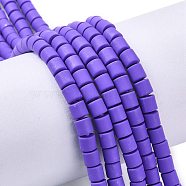 Handmade Polymer Clay Bead Strands, Column, Blue Violet, 6.5x6mm, Hole: 1.2mm, about 61pcs/strand, 15.75 inch(40cm)(X-CLAY-ZX006-01G)
