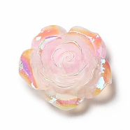 Luminous Resin Cabochons, AB Color, Flower, Misty Rose, 30.5x30.5x11mm(CRES-D005-C02)