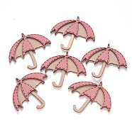 Faux Suede Patches, Costume Ornament Accessories, for Magic Tape Hair Clip Making, Umbrella, Pink, 40x45.5x3mm(FIND-R075-37)
