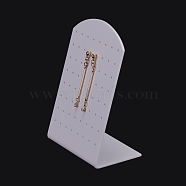 Acrylic Earring Stands Displays, L-shaped, White, 4.65x8x11.1cm(EDIS-F005-05A)