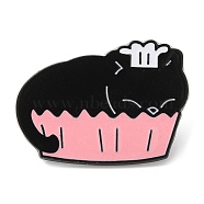 Cat Theme Alloy Enamel Brooch, Pin for Backpack Clothes, Hat, 22x30.5x1.5mm(JEWB-E022-05EB-03)