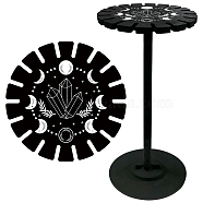 Wooden Wheel, Wooden Display Shelf, Black Holder Stand, Rustic Divination Pendulum Storage Rack, Witch Stuff, Crystal, 120x10mm, Hole: 20mm(DJEW-WH0047-039)