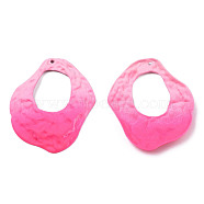 Spray Painted Iron Pendants, Nuggets, Hot Pink, 45.5x37.5x4.5mm, Hole: 1.5mm(IFIN-N008-031D)