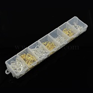 1 Box 140PCS Silver & Golden Zinc Alloy Lobster Claw Clasps, 10~16x6~8mm, Hole: 1.5~2mm, about 20pcs/compartment(PALLOY-X0008-B)