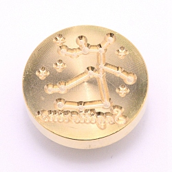 Brass Wax Sealing Stamp Head, for Post Decoration DIY Card Making, Constellation, Light Gold, Sagittarius, 25.5x14.5mm, Hole: 7mm(AJEW-TAC0026-01LG-09)