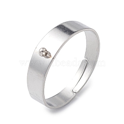 304 Stainless Steel Loop Ring Bases, Adjustable Finger Ring, Stainless Steel Color, 4~5x0.6mm, Hole: 1.2mm, Inner Diameter: 18mm(KK-I674-02P-B)