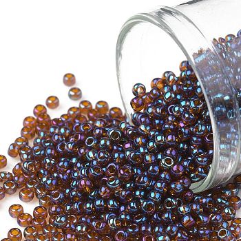 TOHO Round Seed Beads, Japanese Seed Beads, (454) Gold Luster Root beer, 11/0, 2.2mm, Hole: 0.8mm, about 1110pcs/bottle, 10g/bottle