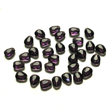 Imitation Austrian Crystal Beads, Grade AAA, Faceted, teardrop, Indigo, 8x6x3.5mm, Hole: 0.7~0.9mm