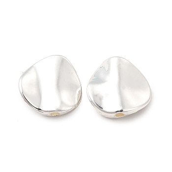 Long-Lasting Plated Alloy Beads, Cadmium Free & Nickel Free & Lead Free, Flat Round, Silver, 12.5x12x3.5mm, Hole: 1.6mm
