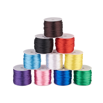 Nylon Thread, for Jewelry Making, Mixed Color, 2.5mm, about 10m/roll, 10colors, 1roll/color, 10roll/set
