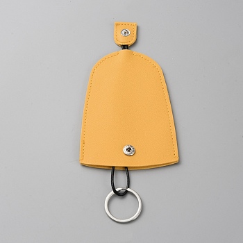 Creative Pull Out Key Sleeve, Cartoon PU Leather Protective Car Key Case Keychain, Gold, 19.1cm