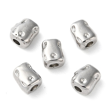 Rack Plating Brass Spacer Beads, Nuggets, Platinum, 5.5x4.5x3.5mm, Hole: 1mm