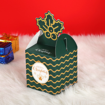 Christmas Theme Candy Gift Boxes, Packaging Boxes, For Xmas Presents Sweets Christmas Festival Party, Green, 18x8.5x8.5cm