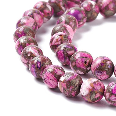 Assembled Synthetic Pyrite and Dyed Howlite Beads Strands(G-K317-A03-01)-3