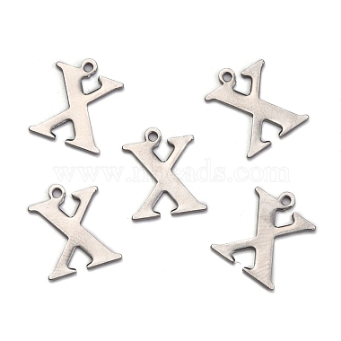 Tarnish Resistant 304 Stainless Steel Alphabet Charms(STAS-H122-X-P)-2