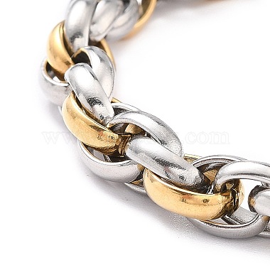 304 Stainless Steel Rope Chain Bracelet for Men Women(X-BJEW-Z011-19GP)-2