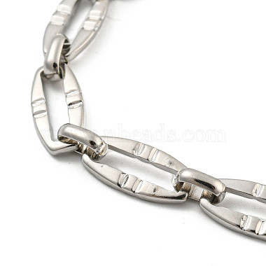 304 Stainless Steel Oval Link Chains Bracelets for Men & Women(BJEW-D042-07G)-2