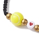 Armband aus geflochtenen Perlen aus Acryl und Legierung mit Sportmotiv(BJEW-JB10122-03)-3