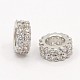 Brass Micro Pave Cubic Zirconia Beads Flat Round Spacer(ZIRC-D026-07)-2