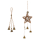 ahadermaker 2 個 2 スタイル真鍮 & 鉄魔女の鐘風鈴ドア吊りペンダント装飾(AJEW-GA0005-69)-1