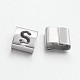 Tarnish Resistant Letter Style 201 Stainless Steel Square Slide Charms(STAS-L132-10)-1