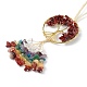 Arbre de vie en jaspe rouge naturel avec des éclats de pierres précieuses mélangées pompon grandes décorations pendantes(HJEW-H057-03G-A02)-3