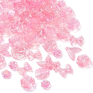 DIY Jewelry Making Finding Kit, Incluidng Transparent Acrylic Charms and Beads, AB Color, Mixed Shapes, Pearl Pink, 11~21x12~27x3~7mm, Hole: 1~2mm, about 74pcs/50g(X1-TACR-A004-02D)