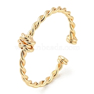 Brass Twist Knot Open Cuff Rings, Real 18K Gold Plated, US Size 8(18.1mm)(X-RJEW-K254-03G)