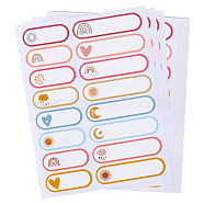 Self-Laminating Write-On Waterproof Baby Bottle Labels, Paper Name Tags Stickers for Kids, Daycare Labels, Sun, 150x115mm, Sticker: 60x16mm and 40x16mm(DIY-WH0504-25A)