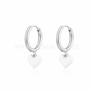 Non-Tarnish Stainless Steel Heart Hoop Earrings for Women(VW3675-2)