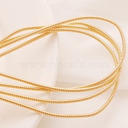 French Brass Wire Grimp Wire, Round Flexible Coil Wire, Metallic Thread for Embroidery and Jewelry Making, Golden, 1.6mm, about 3.28 Feet(1m)/pc(CWIR-G002-01G)